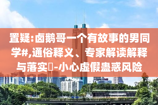 置疑:鹵鵝哥一個有故事的男同學#,通俗釋義、專家解讀解釋與落實?-小心虛假蠱惑風險