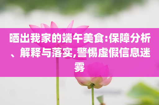 曬出我家的端午美食:保障分析、解釋與落實(shí),警惕虛假信息迷霧