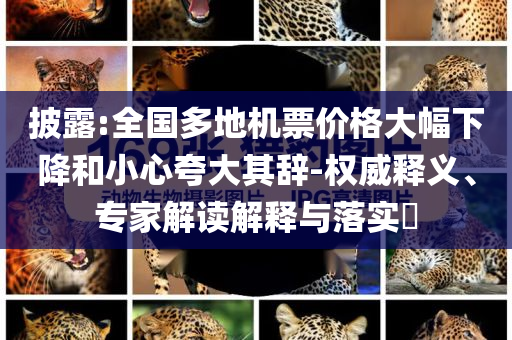 披露:全國多地機票價格大幅下降和小心夸大其辭-權威釋義、專家解讀解釋與落實?