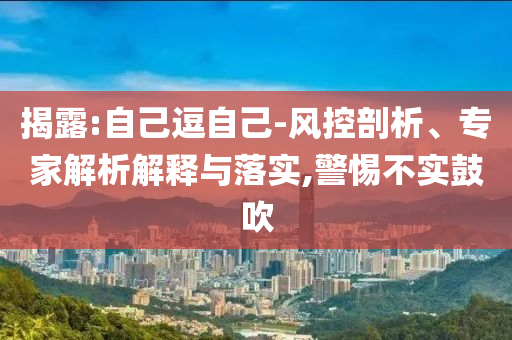 揭露:自己逗自己-風控剖析、專家解析解釋與落實,警惕不實鼓吹
