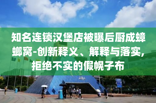知名連鎖漢堡店被曝后廚成蟑螂窩-創新釋義、解釋與落實,拒絕不實的假幌子布