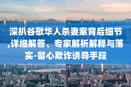深扒谷歌華人殺妻案背后細節,詳細解答、專家解析解釋與落實-留心欺詐誘導手段