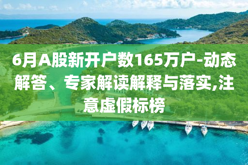 6月A股新開戶數165萬戶-動態解答、專家解讀解釋與落實,注意虛假標榜