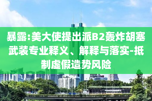 暴露:美大使提出派B2轟炸胡塞武裝專業釋義、解釋與落實-抵制虛假造勢風險