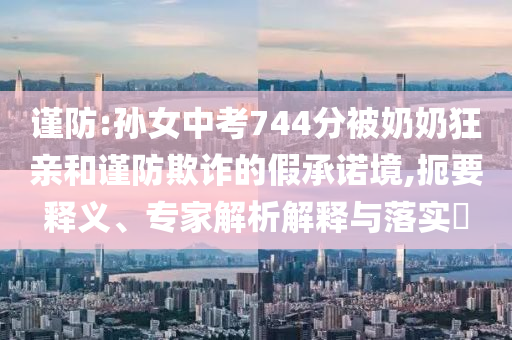 謹防:孫女中考744分被奶奶狂親和謹防欺詐的假承諾境,扼要釋義、專家解析解釋與落實?