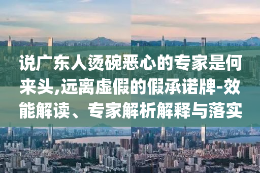 說廣東人燙碗惡心的專家是何來頭,遠(yuǎn)離虛假的假承諾牌-效能解讀、專家解析解釋與落實(shí)