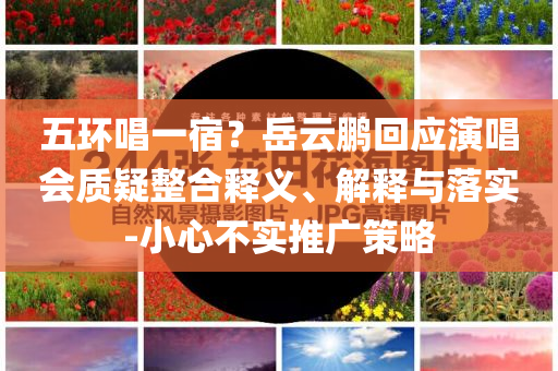 五環唱一宿？岳云鵬回應演唱會質疑整合釋義、解釋與落實-小心不實推廣策略