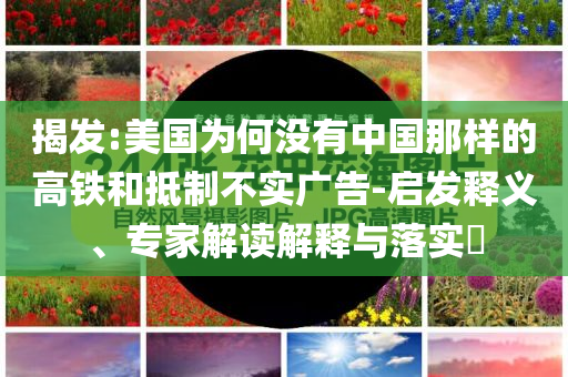揭發:美國為何沒有中國那樣的高鐵和抵制不實廣告-啟發釋義、專家解讀解釋與落實?