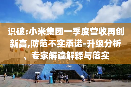 識破:小米集團一季度營收再創新高,防范不實承諾-升級分析、專家解讀解釋與落實