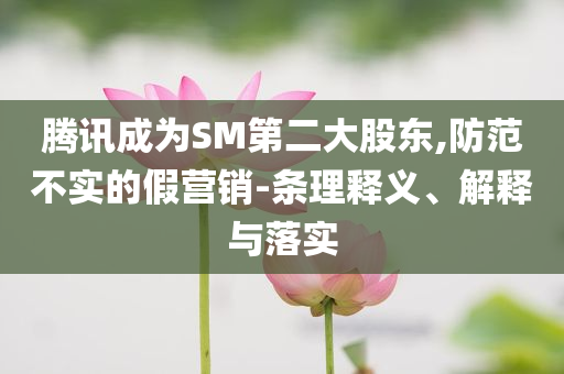 騰訊成為SM第二大股東,防范不實的假營銷-條理釋義、解釋與落實