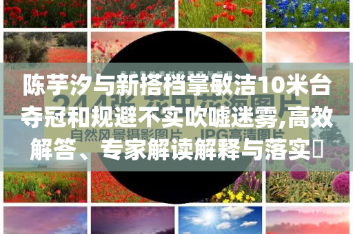 陳芋汐與新搭檔掌敏潔10米臺奪冠和規避不實吹噓迷霧,高效解答、專家解讀解釋與落實?