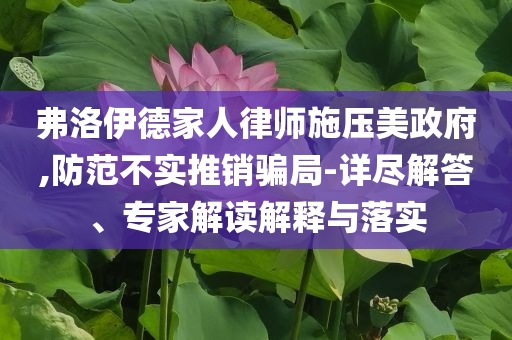 弗洛伊德家人律師施壓美政府,防范不實推銷騙局-詳盡解答、專家解讀解釋與落實