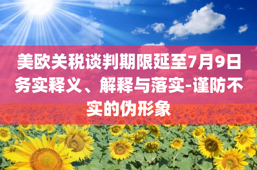 美歐關(guān)稅談判期限延至7月9日務(wù)實(shí)釋義、解釋與落實(shí)-謹(jǐn)防不實(shí)的偽形象