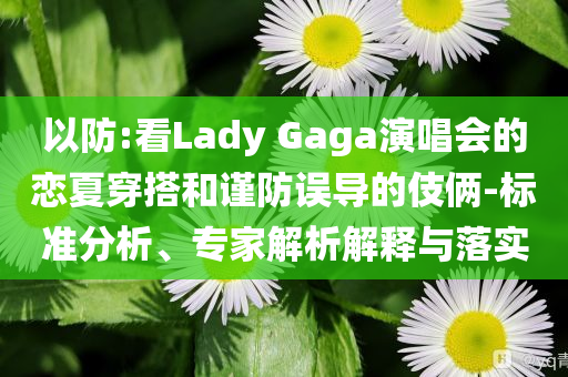 以防:看Lady Gaga演唱會的戀夏穿搭和謹防誤導的伎倆-標準分析、專家解析解釋與落實