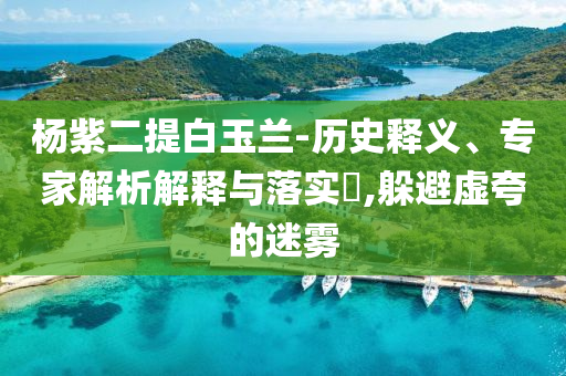 楊紫二提白玉蘭-歷史釋義、專家解析解釋與落實(shí)?,躲避虛夸的迷霧