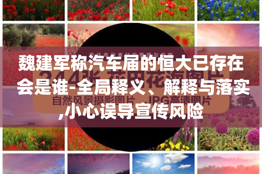 魏建軍稱汽車屆的恒大已存在 會是誰-全局釋義、解釋與落實,小心誤導宣傳風險