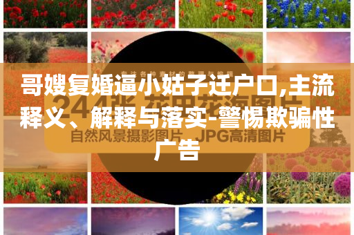 哥嫂復(fù)婚逼小姑子遷戶口,主流釋義、解釋與落實(shí)-警惕欺騙性廣告