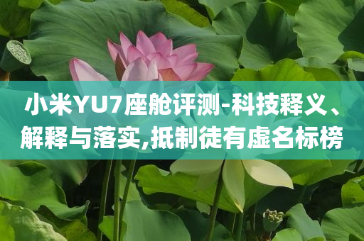 小米YU7座艙評測-科技釋義、解釋與落實,抵制徒有虛名標榜