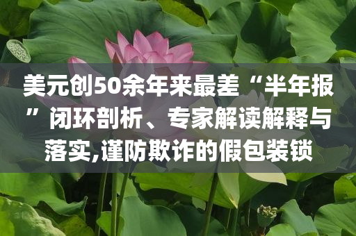 美元創50余年來最差“半年報”閉環剖析、專家解讀解釋與落實,謹防欺詐的假包裝鎖