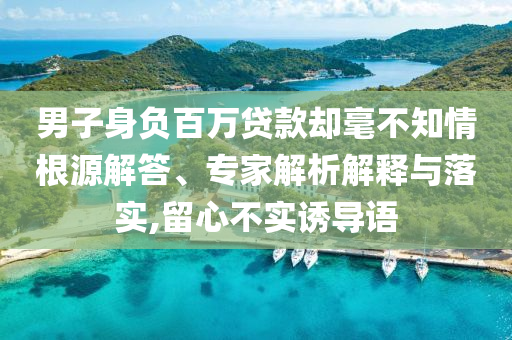 男子身負百萬貸款卻毫不知情根源解答、專家解析解釋與落實,留心不實誘導語