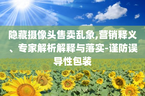 隱藏攝像頭售賣亂象,營銷釋義、專家解析解釋與落實-謹防誤導性包裝