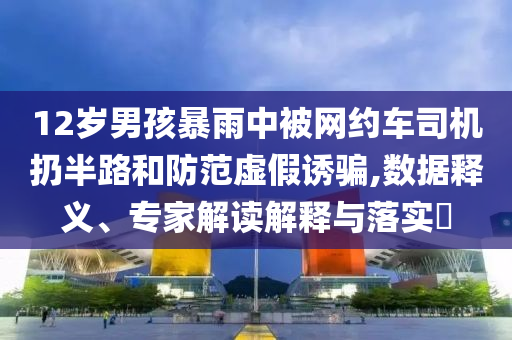 12歲男孩暴雨中被網(wǎng)約車司機扔半路和防范虛假誘騙,數(shù)據(jù)釋義、專家解讀解釋與落實?