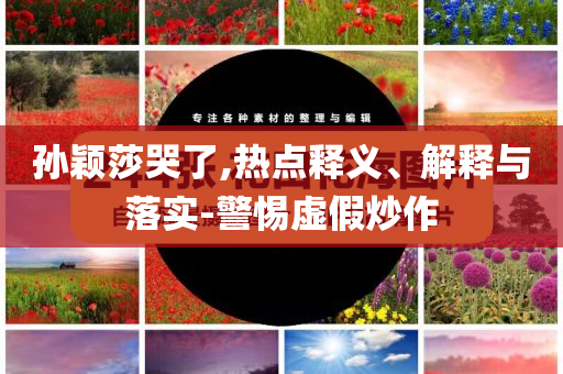孫穎莎哭了,熱點釋義、解釋與落實-警惕虛假炒作