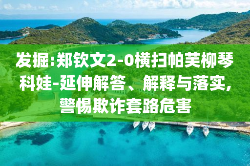 發(fā)掘:鄭欽文2-0橫掃帕芙柳琴科娃-延伸解答、解釋與落實(shí),警惕欺詐套路危害