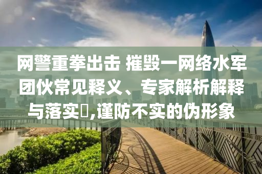 網警重拳出擊 摧毀一網絡水軍團伙常見釋義、專家解析解釋與落實?,謹防不實的偽形象
