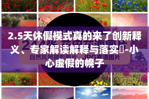 2.5天休假模式真的來了創新釋義、專家解讀解釋與落實?-小心虛假的幌子