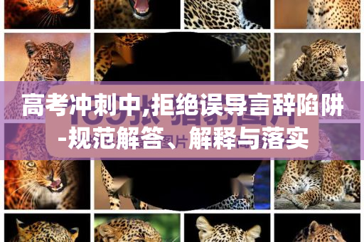 高考沖刺中,拒絕誤導言辭陷阱-規(guī)范解答、解釋與落實