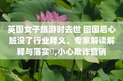 英國女子旅游時去世 回國后心臟沒了行業釋義、專家解讀解釋與落實?,小心欺詐營銷