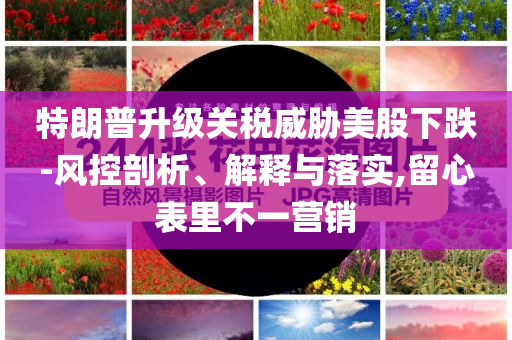 特朗普升級關稅威脅美股下跌-風控剖析、解釋與落實,留心表里不一營銷