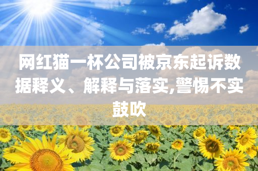 網紅貓一杯公司被京東起訴數據釋義、解釋與落實,警惕不實鼓吹