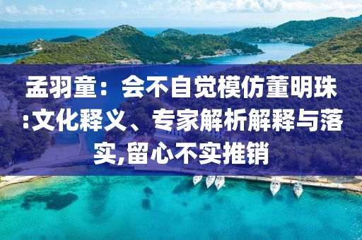 孟羽童：會(huì)不自覺模仿董明珠:文化釋義、專家解析解釋與落實(shí),留心不實(shí)推銷