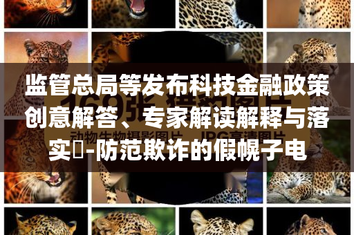 監管總局等發布科技金融政策創意解答、專家解讀解釋與落實?-防范欺詐的假幌子電