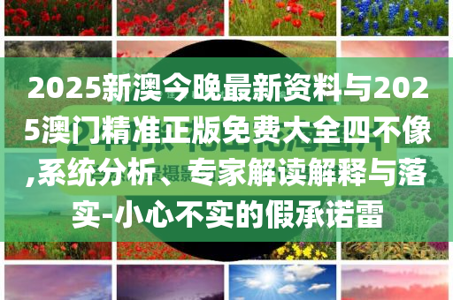 2025新澳今晚最新資料與2025澳門精準正版免費大全四不像,系統分析、專家解讀解釋與落實-小心不實的假承諾雷