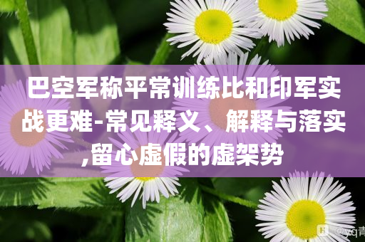 巴空軍稱平常訓練比和印軍實戰更難-常見釋義、解釋與落實,留心虛假的虛架勢
