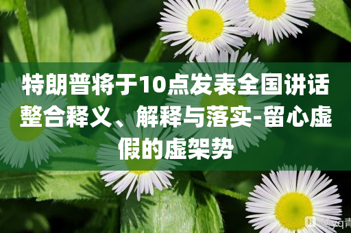 特朗普將于10點發表全國講話整合釋義、解釋與落實-留心虛假的虛架勢