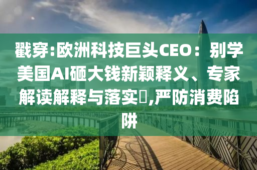 戳穿:歐洲科技巨頭CEO：別學美國AI砸大錢新穎釋義、專家解讀解釋與落實?,嚴防消費陷阱