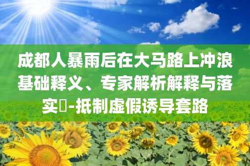 成都人暴雨后在大馬路上沖浪基礎釋義、專家解析解釋與落實?-抵制虛假誘導套路