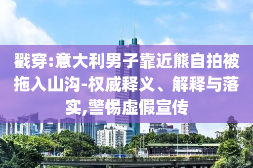 戳穿:意大利男子靠近熊自拍被拖入山溝-權(quán)威釋義、解釋與落實,警惕虛假宣傳
