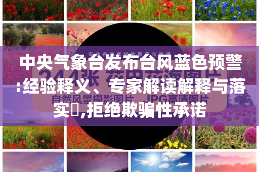 中央氣象臺發布臺風藍色預警:經驗釋義、專家解讀解釋與落實?,拒絕欺騙性承諾