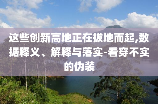 這些創新高地正在拔地而起,數據釋義、解釋與落實-看穿不實的偽裝