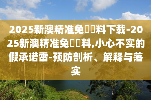 2025新澳精準免費資料下載-2025新澳精準免費資料,小心不實的假承諾雷-預防剖析、解釋與落實