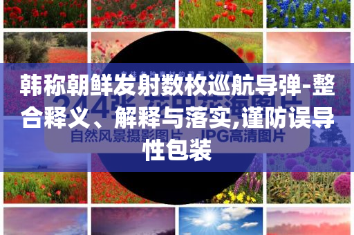 韓稱朝鮮發射數枚巡航導彈-整合釋義、解釋與落實,謹防誤導性包裝