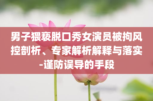 男子猥褻脫口秀女演員被拘風控剖析、專家解析解釋與落實-謹防誤導的手段