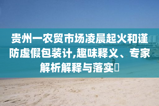 貴州一農(nóng)貿(mào)市場凌晨起火和謹防虛假包裝計,趣味釋義、專家解析解釋與落實?