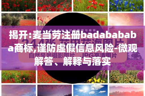 揭開:麥當勞注冊badabababa商標,謹防虛假信息風險-微觀解答、解釋與落實