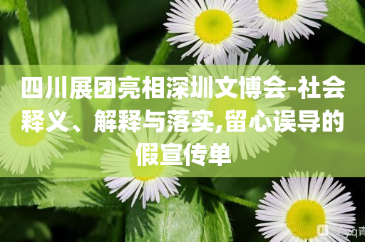 四川展團亮相深圳文博會-社會釋義、解釋與落實,留心誤導的假宣傳單